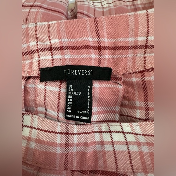 Forever 21 Pink Plaid Pleated Mini Skirt - Size Small Y2K - Picture 5 of 6